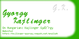 gyorgy kajlinger business card